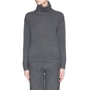 Theory Cashmere Lanola Sweater in heather black size P